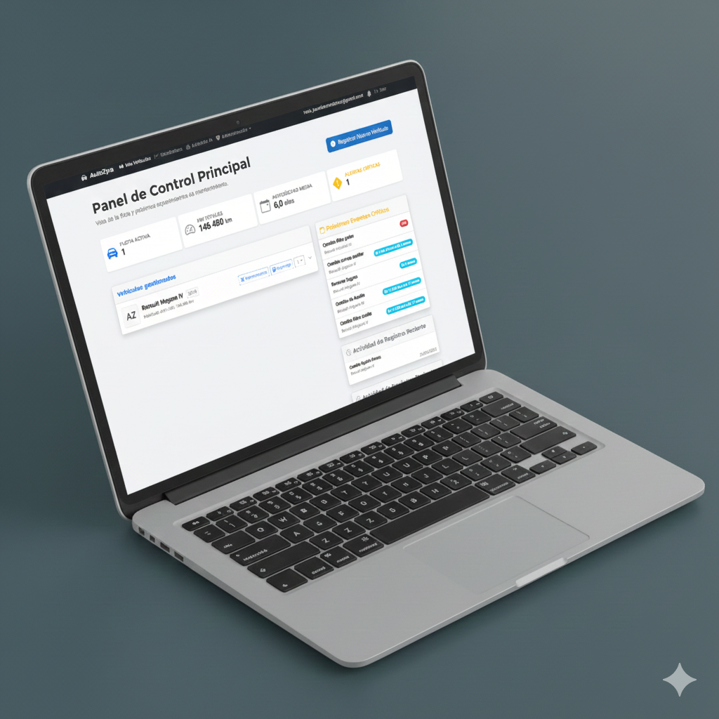 Mockup de la aplicación AutoZyra en uso